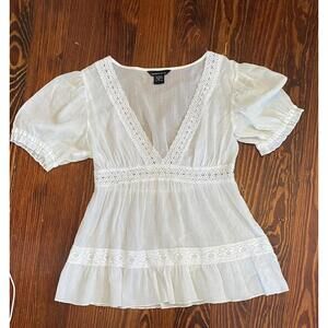 Y2K Vintage Moda International By Victoria’s Secret Long Sleeve White Blouse XS